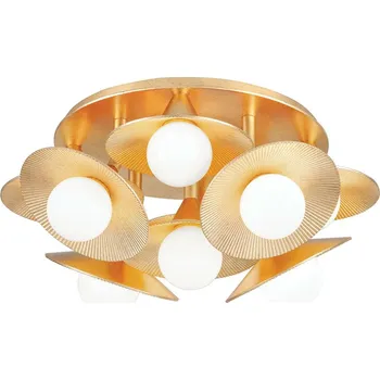 HUDSON VALLEY stropní svítidlo EMERALD ocel/sklo zlatá/opál G9 9x6W 333-09-VGL-CE