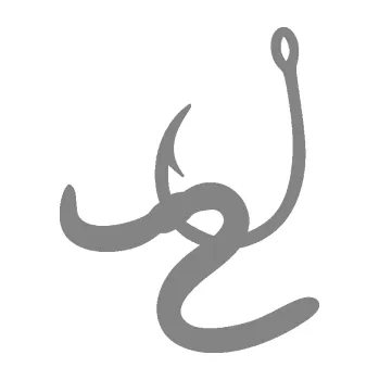 Samolepící dekorace SAMOLEPKA Háček na ryby 004 levá s návnadou (17 - šedá) NA AUTO, NÁLEPKA, FÓLIE, POLEP, TUNING, VLASTNÍ TEXT, TISK, AUTOSAMOLEPKY.cz, POLEPY, OBRÁZEK, LOGO, SAMOLEPKY