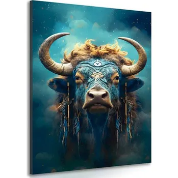 Obraz Dovido Obraz modro-zlatý buvol