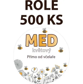 Etiketa na víčko - 3 louka - Med květový ROLE 500 KS