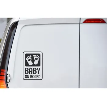 Samolepící dekorace Lepy.cz Samolepka na auto Baby on board - Nohy Velikost (šířka x výška): 10x15cm, Barevná varianta: Jemná růžová