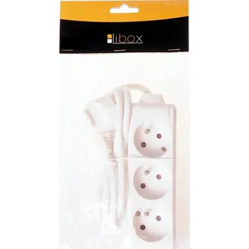 Prodlužovací kabel Libox 3 zásuvky, bílá, 1,5m (LB0080-1,5)