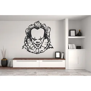 Samolepící dekorace Lepy.cz Samolepka na zeď TO - Klaun Velikost (šířka x výška): 85x90cm, Barevná varianta: Tmavě šedivá