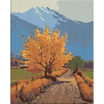 Dětské zboží Malování podle čísel - Podzim maluje - 40x50 cm, bez dřevěného rámu - CZ výroba