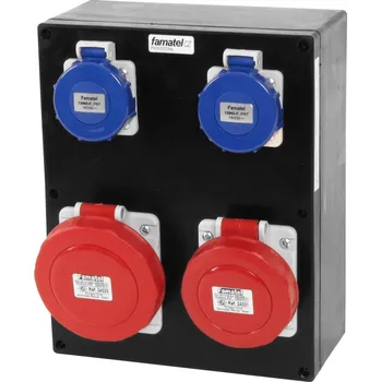 Elektroinstalační krabice FAMATEL rb307056 - Krabice gumová rb307056 IP65 RUBBER BOX 2x zás. 230V/16A/3p, 1x16/5, 1x32/5 rb307056