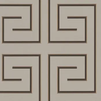 Tapeta Zambaiti Parati Luxusní šedo-béžová geometrická vliesová tapeta na zeď Z76014, Vision, Zambaiti Parati, velikost 0,7 x 10 m