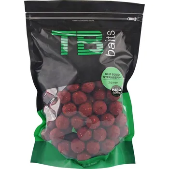 Boilies TB Baits Hard boilie 24 mm/250 g GLM Squid Strawberry