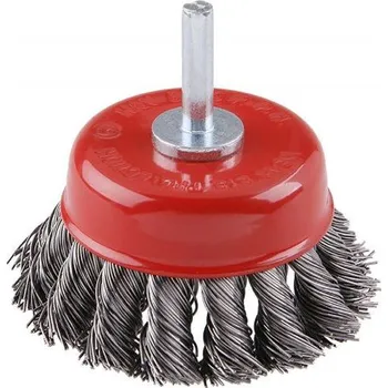 Kartáč hrncový copánkový 75 mm, drát 0,5 mm, stopka 6 mm, ocel