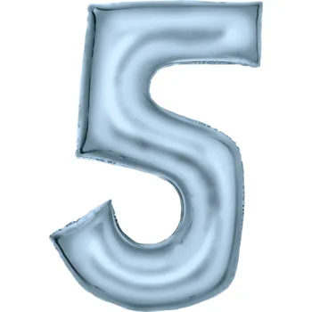 Balónek Amscan Fóliový balónek číslice 5 Satén 86 cm - barevné varianty Barva: Modrá