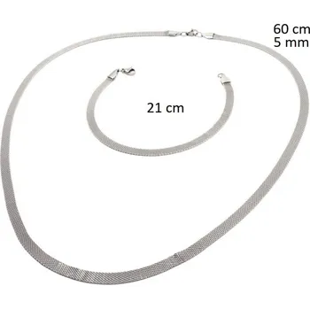 Souprava šperků Ocelový náhrdelník + náramek 23996001