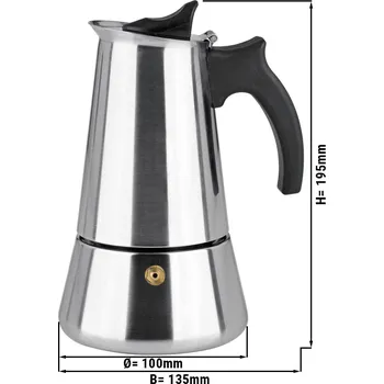 Příslušenství pro přípravu kávy G.Gastro BEEM | Stovetop Espresso Maker – Stainless Steel – Induction Hob Safe – 300 ml – 4–6 Cups