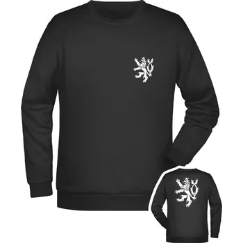 Pánská mikina Mikina Czech Double Lion - černá