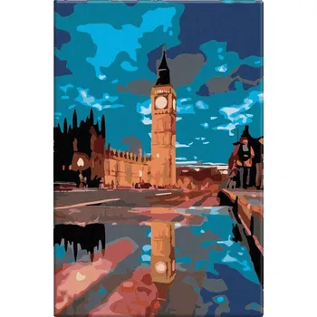 Dětské zboží Malování podle čísel - Radniční věž - 40x60 cm, bez dřevěného rámu - CZ výroba