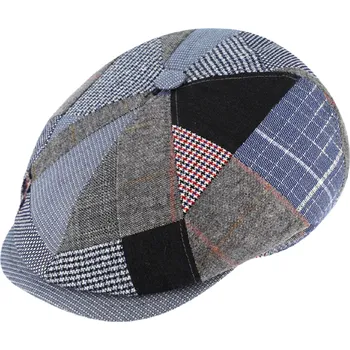 Čepice Fiebig - Headwear since 1903 Letní lněná bekovka 6-panel od Fiebig Len - patchwork Velikost: 61 cm (XL)
