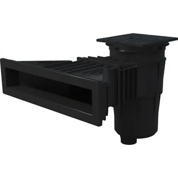 Skimmer SLIM se čtvercovým víkem, barva antracitová šedá (RAL7016), pro fóliové a prefabrikované bazény