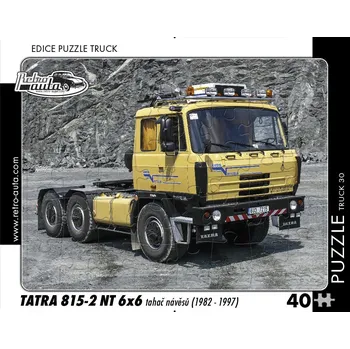 Puzzle RETRO-AUTA Puzzle TRUCK č.30 Tatra 815-2 NT 6x6 tahač návěsů (1982-1997) 40 dílků