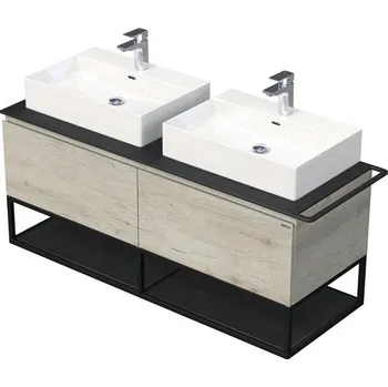 Umyvadlo Koupelnová skříňka s umyvadlem Intedoor Landau Metal 140 cm dub světlý