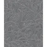 Šedo-stříbrná vliesová tapeta na zeď, mořské vlny, M62909, Elegance, Ugepa