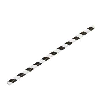 EcoPack Papírové brčko Jumbo černo-bílé proužky 8/250 mm ideal pack® bal/100 ks