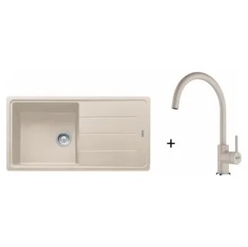 Granitový dřez Franke SET G280 - BFG 611 sahara + FC 6018 LINA Bez sprchy Fragranit Sahara + ZÁRUKA 5 LET ZDARMA