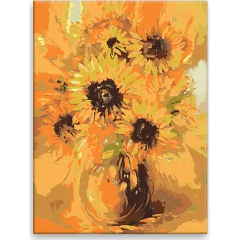 Hračka Malování podle čísel - Slunečnice 07 - 30x40 cm, plátno vypnuté na rám - CZ výroba