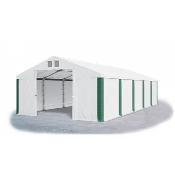 Zahradní stan Skladový stan 5x28x3,5m střecha PVC 580g/m2 boky PVC 500g/m2 konstrukce POLÁRNÍ Bílá Bílá Zelená