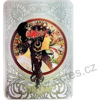 Dóza na potraviny Brunette-Tmavovláska plechová dóza PL726 Alfons Mucha: Byzantine Heads-Byzantské hlavy