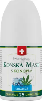 Masážní přípravek SwissMedicus Koňská mast s konopím chladivá roll-on 90 ml