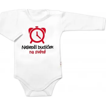 Body dlouhý rukáv Nejlepší budíček na světě, Baby Nellys, bílé, 56 (1-2m)