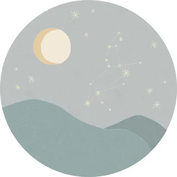 Tapeta Eijffinger Modrá vliesová kruhová tapeta znamení zvěrokruhu Lev 323133, Explore, Eijffinger, průměr 115 cm