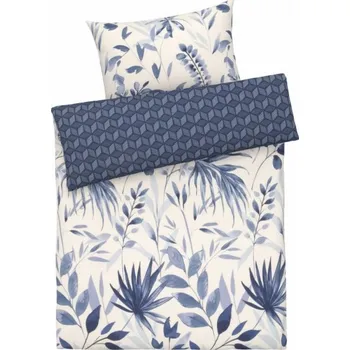 Povlečení KSTL 2-dílné oboustranné ložní povlečení Renforcé květiny/modrá 140x200, 70x90 cm