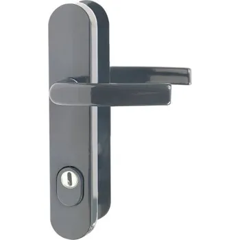 Dveřní kování Bezpečnostní kování RICHTER R.111.ZA.92.F7016.TB3 klika-klika s překrytem vložky