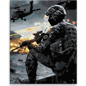 Malování podle čísel - V zápalu hry - 40x50 cm, bez dřevěného rámu - CZ výroba