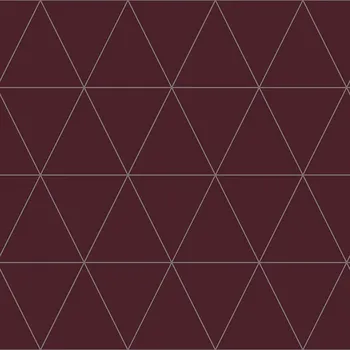 Tapeta Origin Vínová vliesová tapeta, stříbrné obrysy trojúhelníků 347718, City Chic, Origin, velikost 0,53 x 10,05 m