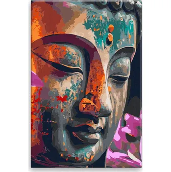 Malování podle čísel - Buddhovo tajemství - 40x60 cm, bez dřevěného rámu - CZ výroba