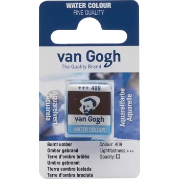 Vodová barva Akvarelová barva v půlpánvičce Van Gogh - 409 Burnt Umber