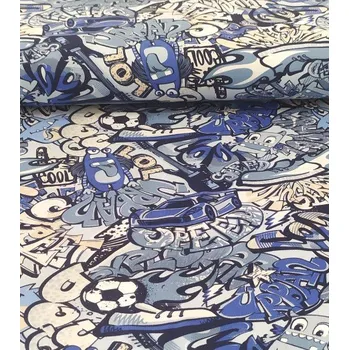 Látka metráž teplákovina nepočesaná grafity modré | RTex