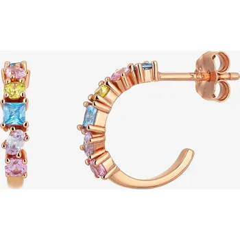 Šperk Rosegold stříbrné náušnice Valencia s kubickou zirkonií Preciosa