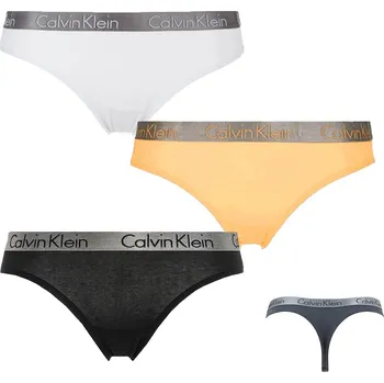 Kalhotky Calvin Klein tanga QD3560E 3 pack BP6 - Vícebarevné / S