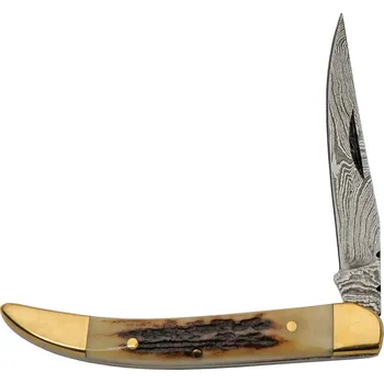 kapesní nůž Zavírací nůž Damascus Toothpick Brass Stag
