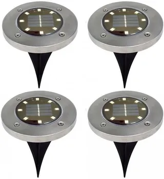 Venkovní osvětlení Sada kruhových solárních světel Disk Lights 8xLED 4 ks