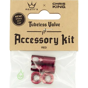 ventilky PEATYS PEATY'S X CHRIS KING TUBELESS VALVES ACCESSORY KIT Barva: červená