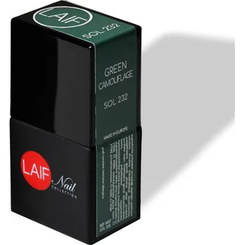 Umělé nehty Laif Gel lak zelený SOL - 232 Green Camouflage 10 ml