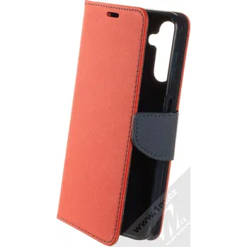 Pouzdro na mobilní telefon 1Mcz Fancy Book flipové pouzdro pro Samsung Galaxy A14, Galaxy A14 5G červená modrá (red blue)