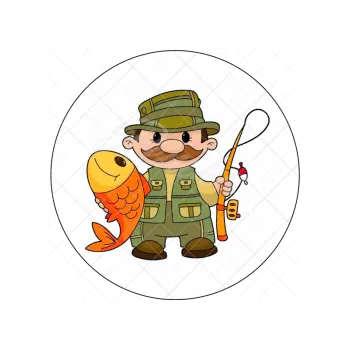 Jedlá dekorace na dort RYBÁŘ, VARIANTA Jedlý papír 1724