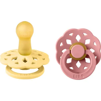 BIBS Boheme dudlíky z přírodního kaučku 2ks / Pale Butter + Dusty Pink Velikost dudlíků: 2: od 6 měsíců