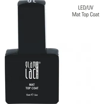 Lak na nehty GlamLac Finish UV/LED gel - Matte Top Coat 15 ml