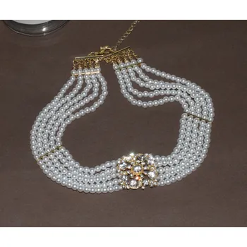 Náhrdelník B-TOP Perlový pětivrstvý choker náhrdelník