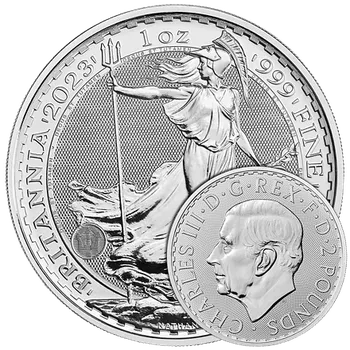 Stříbrná mince 2 Pounds Britannia 1 Oz 2023 - King Charles III.