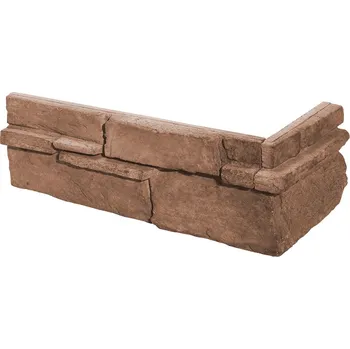 Obklad Stegu Betonový obklad, ROH, Z BETONU, GRENADA 6 - rose, hnědá, 325 x 150 mm, tloušťka 22-38 mm, 0.28 m2